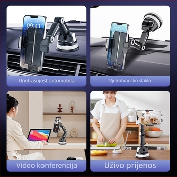 Univerzalni držač za auto za telefon s vakuum držačem za vjetrobran, za navigaciju i pametni telefon