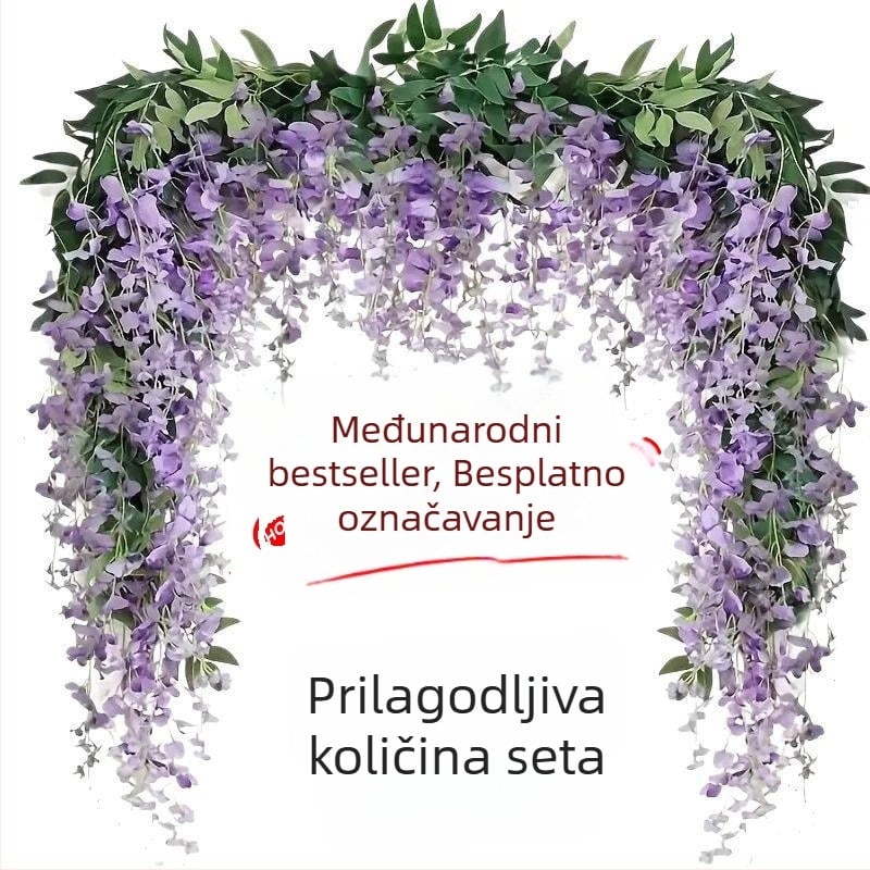 Zi Hao Umjetna glicinija — trake za kućnu dekoraciju, plastika sa svilenim cvijećem, tehnika bone-stitch, Varijanta 19147864120