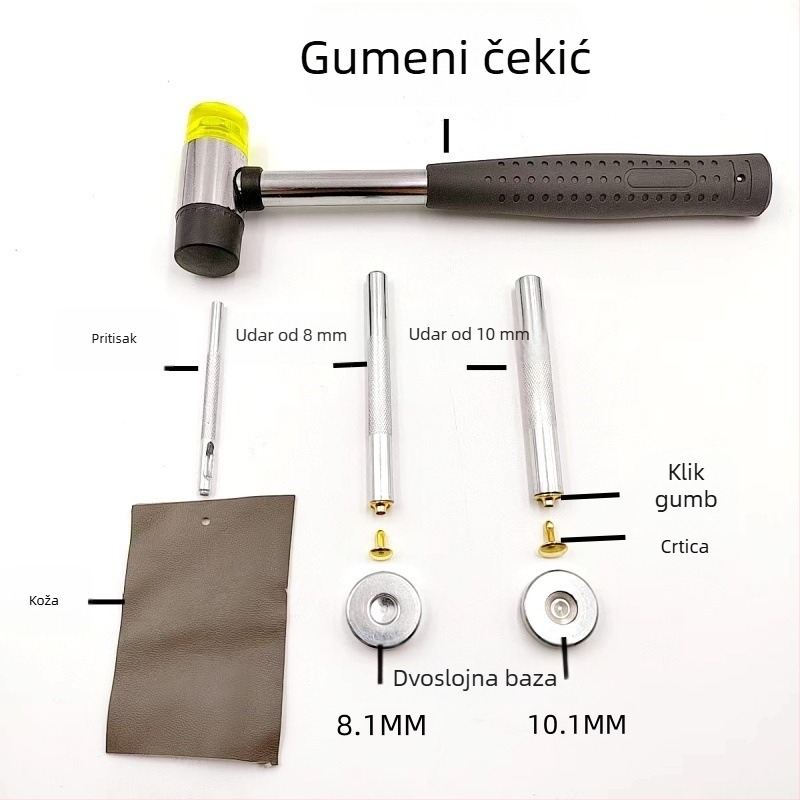 Huafei skup metalnih nitova i dvostruka kopča za kožne proizvode