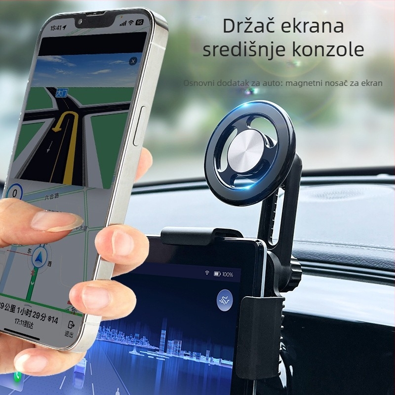 Magnetni držač za telefon u auto za LCD zaslon središnje konzole, 360° rotacija, univerzalno