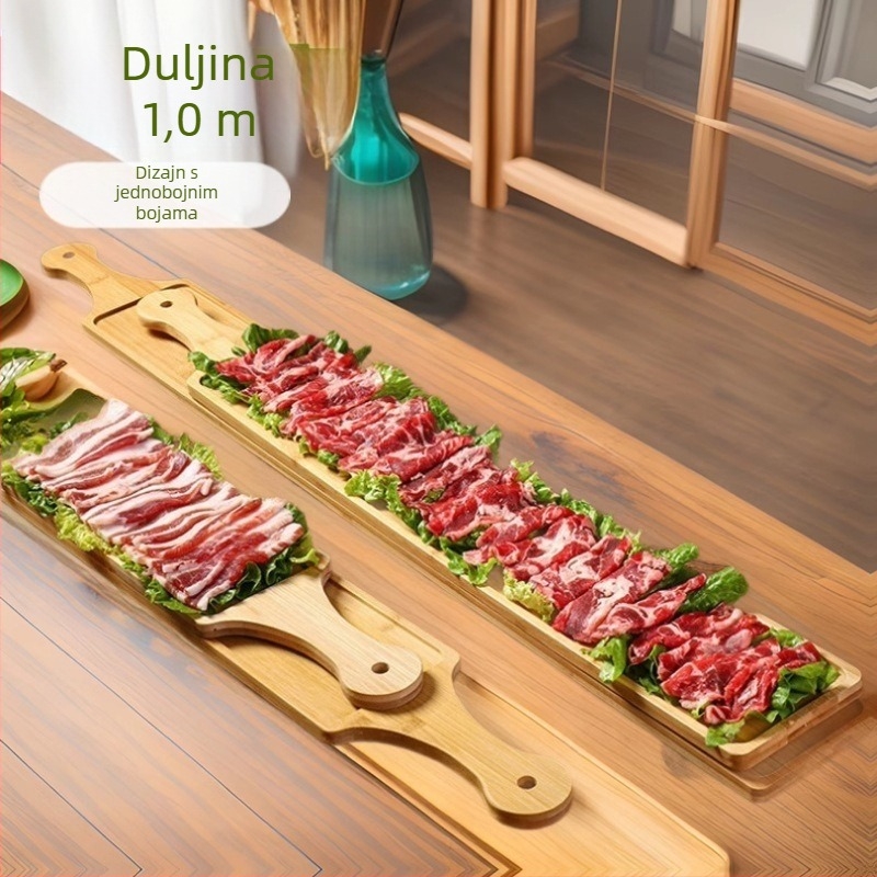 Daska za posluživanje od bambusa za garniture uz Hot Pot – kvadratnog oblika, brend Bamboo Maple Forest, s tiskanim logom i mogućnošću prilagodbe