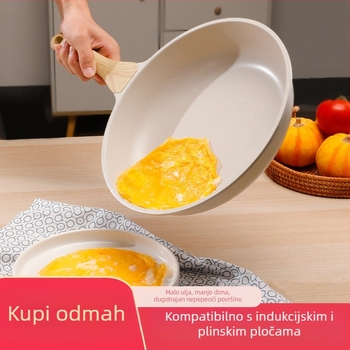 Neprijanjivi tiganj za prženje, aluminijsko tijelo, stakleni poklopac, višeslojno dno, kompatibilan s indukcijskim i plinskim pločama, model pd-20, težina 0.65 kg