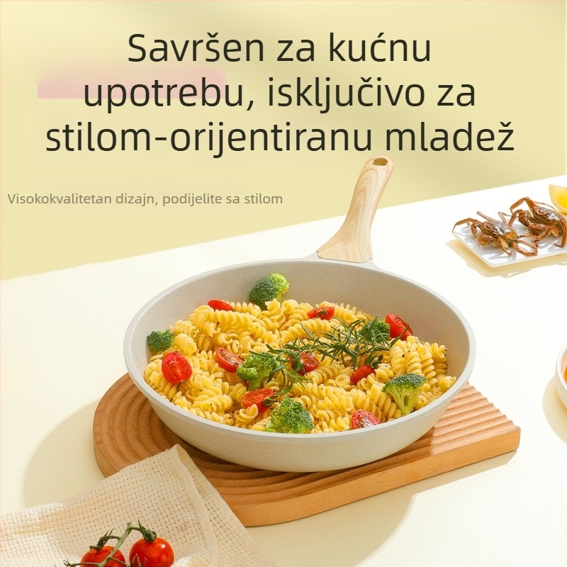 Neprijanjivi tiganj za prženje, aluminijsko tijelo, stakleni poklopac, višeslojno dno, kompatibilan s indukcijskim i plinskim pločama, model pd-20, težina 0.65 kg
