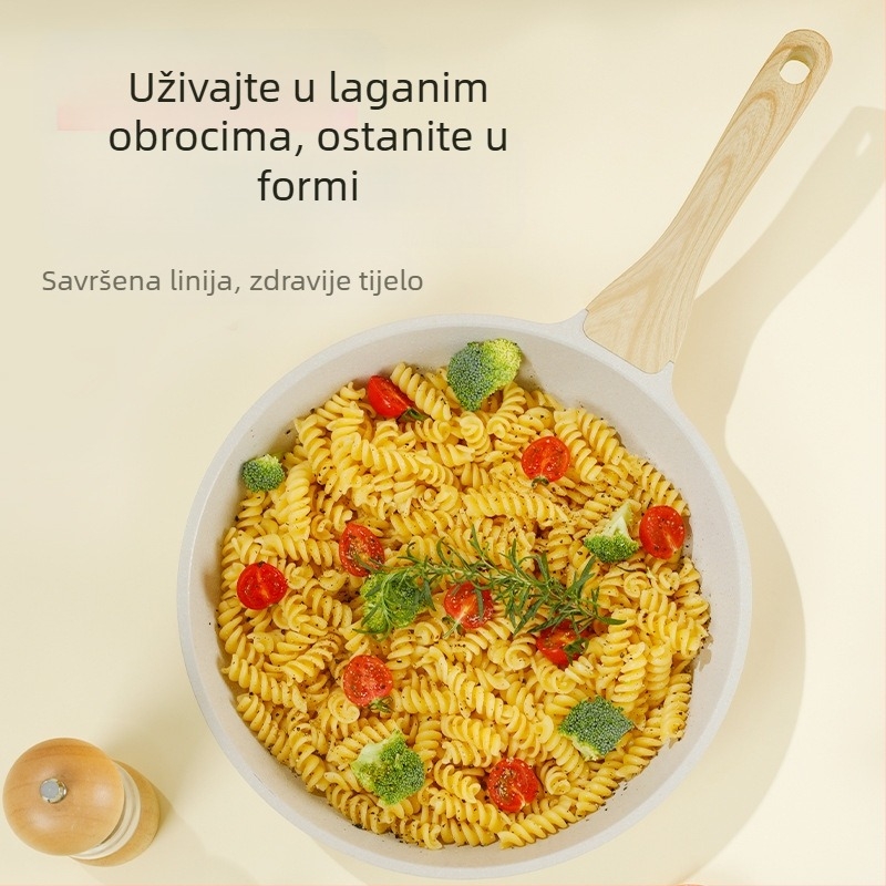 Neprijanjivi tiganj za prženje, aluminijsko tijelo, stakleni poklopac, višeslojno dno, kompatibilan s indukcijskim i plinskim pločama, model pd-20, težina 0.65 kg