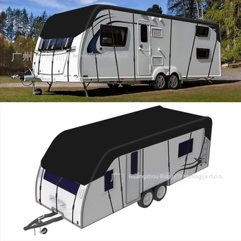 Krovni zaštitni pokrov za putnički kamp-kuć i RV – svileno-polyester, univerzalna prilagodba, mogućnost prilagodbe, UV zaštita, prašina, snijeg, mraz i zaštita od lišća