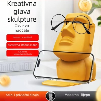 Stalak za stolno korištenje za telefon s kutijom za novac i držačem za naočale, plastični univerzalni dodatak, mogućnost prilagodbe i privatne marke