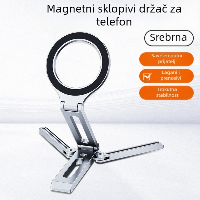 Stolni držač za telefon s MagSafe, prijenosni sklopivi aluminijski stativ, univerzalni dizajn