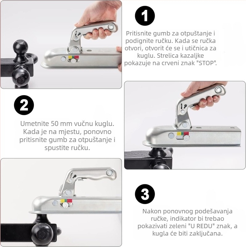 Kapa za kuglu prikolice, europskog stila, s konektorom