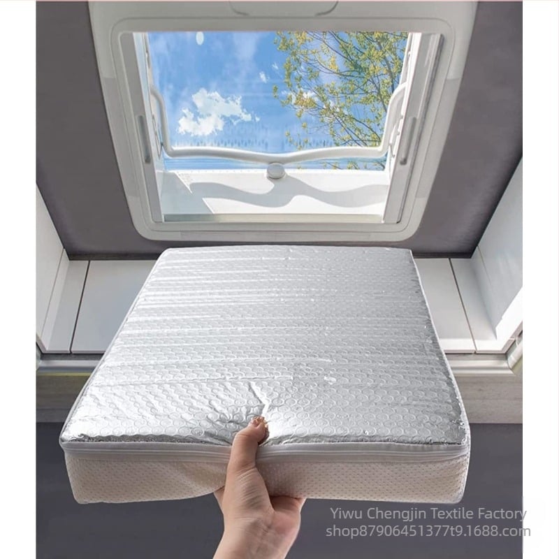 RV poklop za krovni prozor s aluminijskom folijom za toplinsku zaštitu, zaštita privatnosti, montaža na Velcro, univerzalno za automobilne prozore