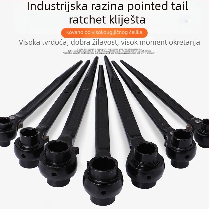 Dedong ključ s klikom, dvostrani rad; krom-vanadijska čel; mat završna obrada; masa 1