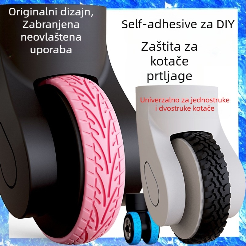 Pinli zaštitni pokrov kotača kofera - silikon, otporan na habanje, apsorpcija udara, smanjenje buke, geometrijski uzorak (otpornost na habanje, apsorpcija udara, smanjenje buke)
