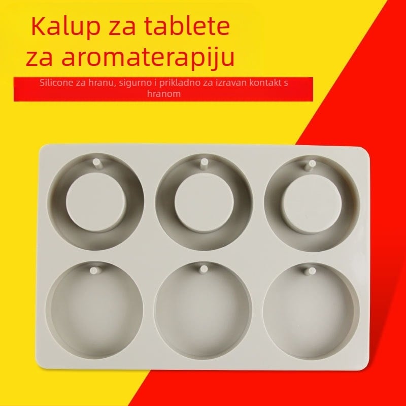 Silikonska aromaterapijska kalupa za voske, nepravilnog oblika, 6 udubljenja, paket u jednoj OPP vrećici
