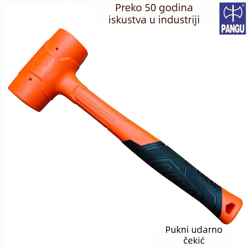 Gumeni čekić s PVC glavom i plastičnom drškom za instalacije u tvornici i radove na gradilištu — otporno na udarce