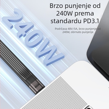 USB-C kabel PD 240W, 40Gbps prijenos podataka, 8K video podrška