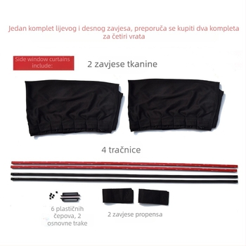 Shun Wei Auto sjenilo od tkanine za bočne prozore, prilagodba i ispis logotipa, težina 400 g