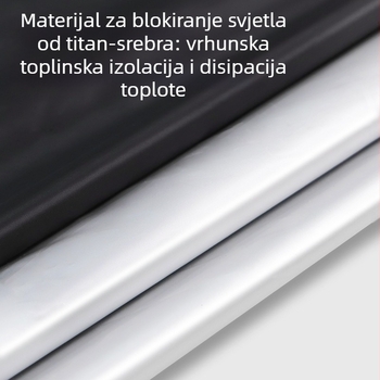 Sjenilo za prednje staklo automobila – aluminijska folija, teleskopska ugradnja, pokrivena prednja zona; prilagodljiva obrada i tisk logotipa
