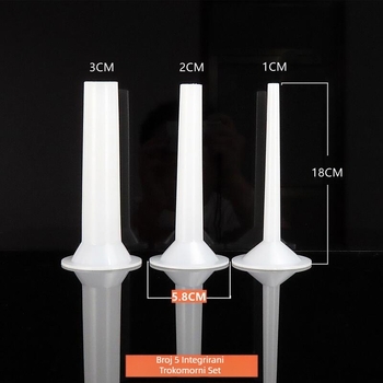 Bolmei No.5 produženi trodijelni nadjevnik za kobasice – plastični nastavak za stroj za mljevenje mesa