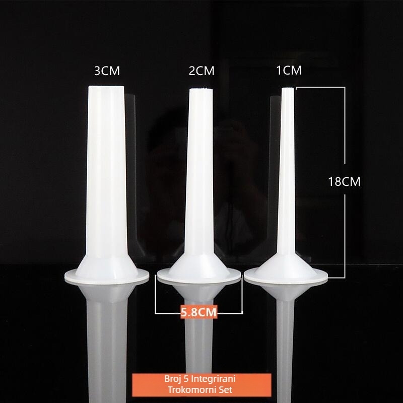 Bolmei No.5 produženi trodijelni nadjevnik za kobasice – plastični nastavak za stroj za mljevenje mesa