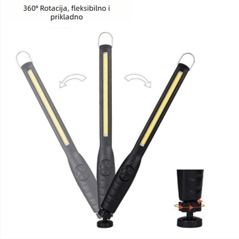 Prijenosna radna svjetiljka s 360° rotacijom, sklopiva, USB punjenje, COB LED.