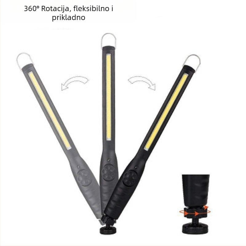 Prijenosna radna svjetiljka s 360° rotacijom, sklopiva, USB punjenje, COB LED.