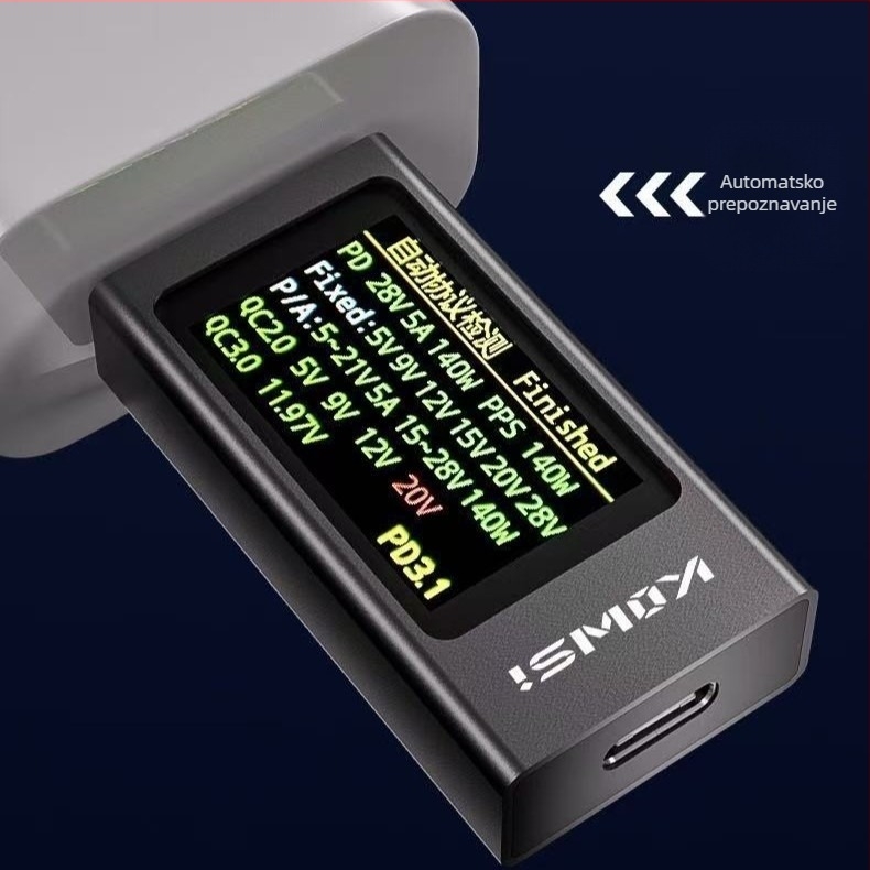 Type-C tester X1, aluminijsko kućište, mjerenje napona, struje i snage