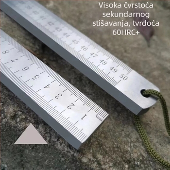 Višenamjenski metalni mjerni štap za automobil – ručno izrađeni, nehrđajući čelik, kaljeni kovani čelik, alat za samozaštitu