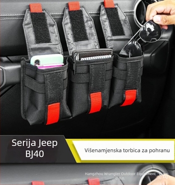 Torba za ručnu ručicu automobila uz ventilaciju – 3 džepa, Oxford platno, ljepilo za montažu, prilagođeni logotip