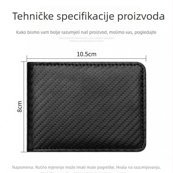 Kućište za vozačku dozvolu s karbonskim uzorkom, ultra-tanki držač kartica s dvostrukim dizajnom, model 1962-8