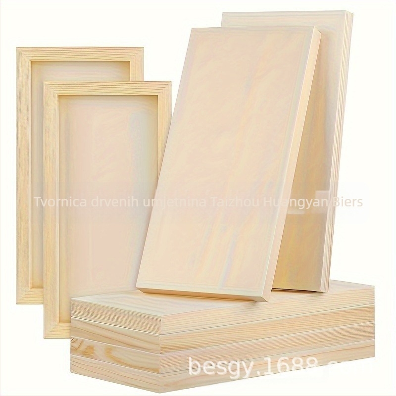 Set od 4 drvenih ploča za slikanje – borovo drvo, pastoralni stil