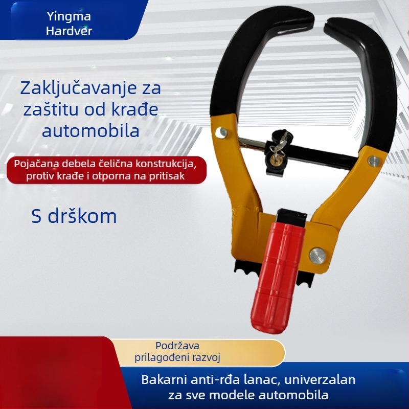 Kuka za automobilsku gumu s ručkom – Tire lock model, Plum Blossom cilindar, prilagodljiv, za auto gume