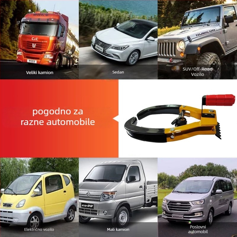 Kuka za automobilsku gumu s ručkom – Tire lock model, Plum Blossom cilindar, prilagodljiv, za auto gume