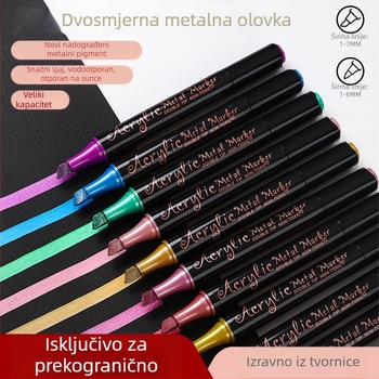 Dvostranični metalni akril marker, vodootporan, ne blijedi, velikog kapaciteta