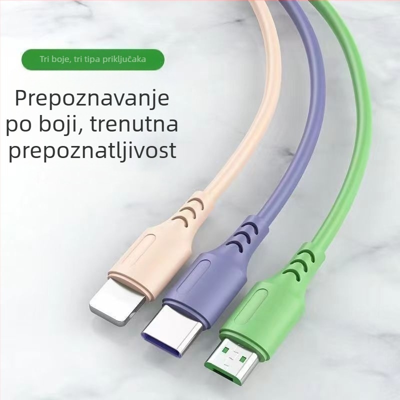 Kabel za podatke 3-u-1 s brzim punjenjem: Lightning, Micro USB, USB-C – izlaz 3A