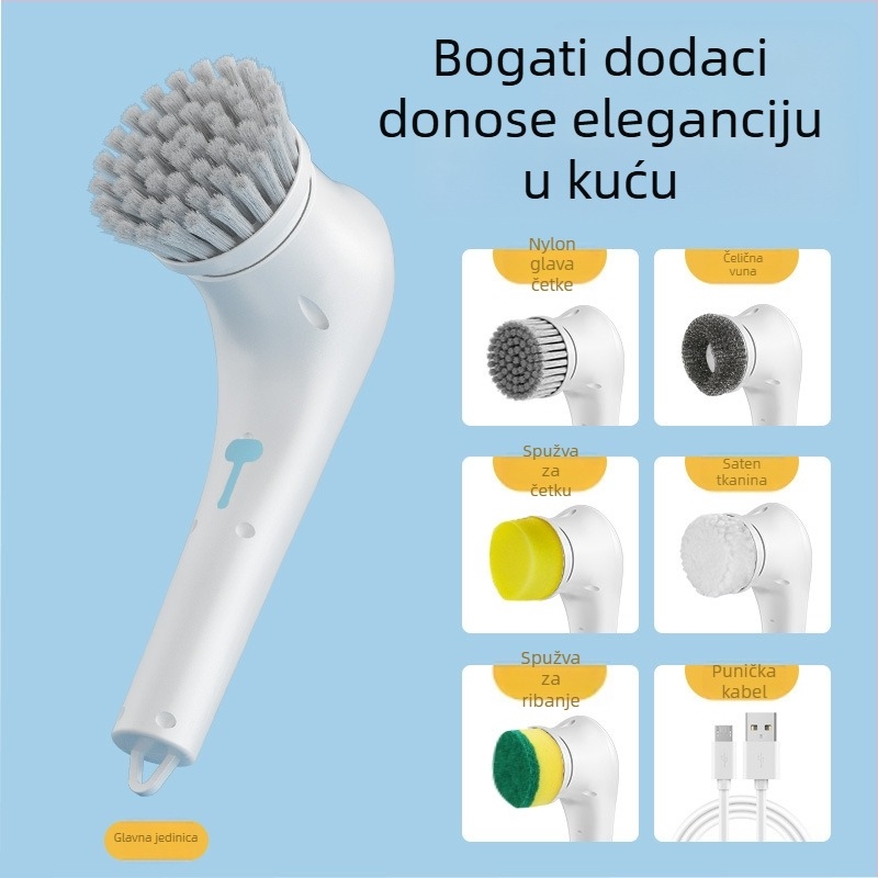 5-u-1 bežična električna četka za čišćenje s dugom drškom za kupaonicu, WC i podove