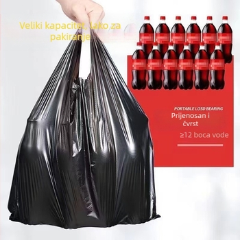 Jednokratne vreće za otpad, crne, u stilu prsluka, za kućnu upotrebu, kuhinju i dom, debele i izdržljive, HDPE, 10.000 komada