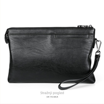Muški PU kožni clutch torba – velika kapaciteta, uzorak s slovima, podstava od poliestera, svakodnevna uporaba