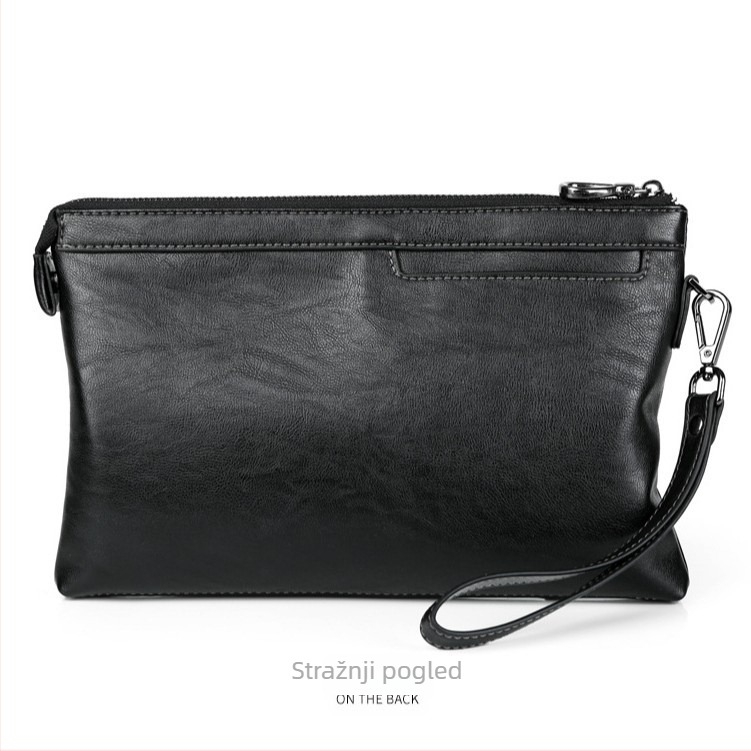 Muški PU kožni clutch torba – velika kapaciteta, uzorak s slovima, podstava od poliestera, svakodnevna uporaba