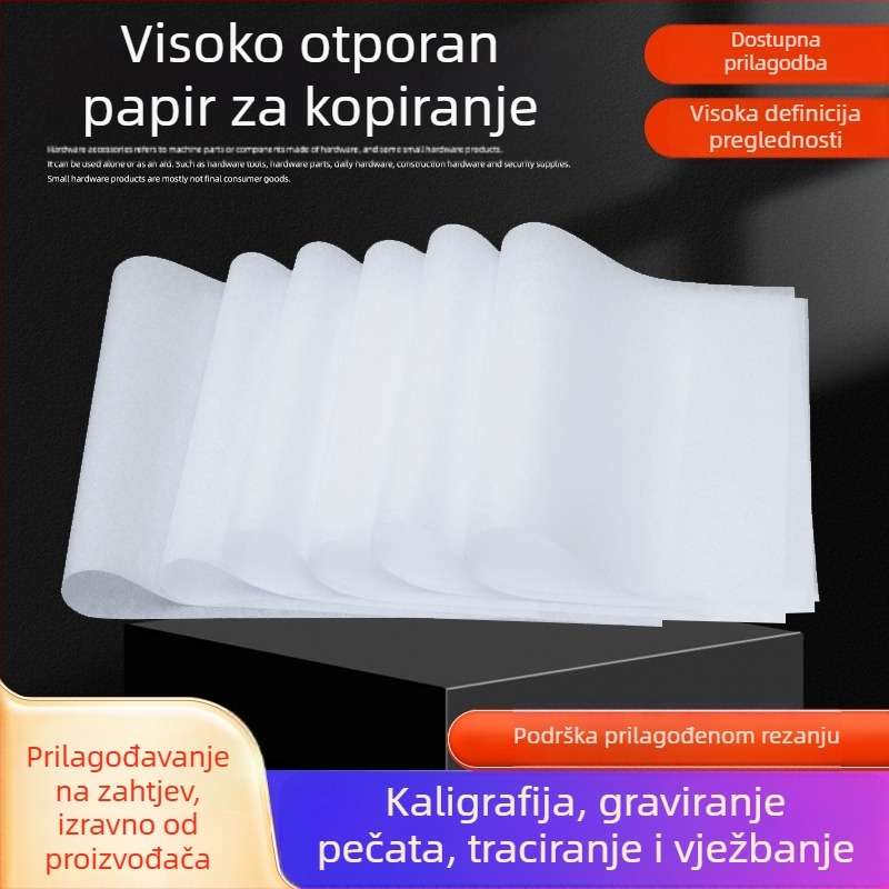 LF Papir za kaligrafiju – Transparentni kopir papir za vježbanje, 81 g u pakiranju, Prozirnost 80%, Bijelina 100%, Prilagodljivo