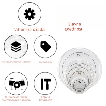 Dvoslojna koža bubnja od masne kože, SGTJSGRX – membrana za zapadne udarne instrumente