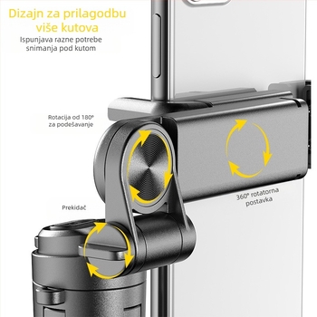 Magnetski Bluetooth selfie štap s teleskopskom drškom i MagSafe držačem, aluminijsko tijelo