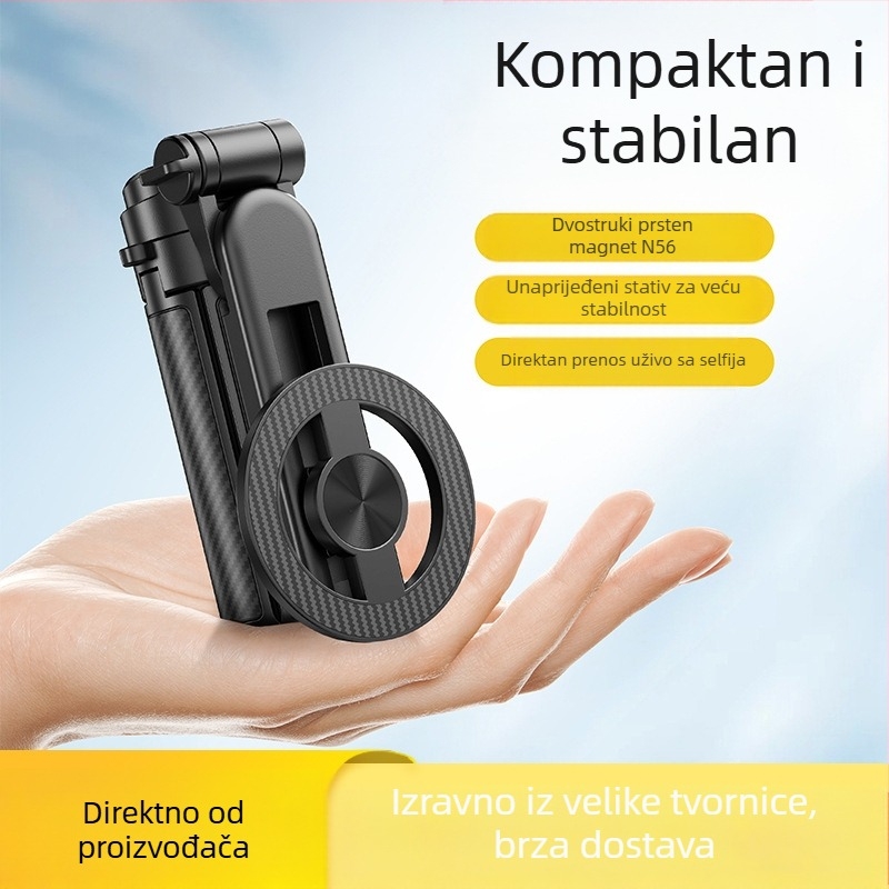 Magnetski Bluetooth selfie štap s teleskopskom drškom i MagSafe držačem, aluminijsko tijelo