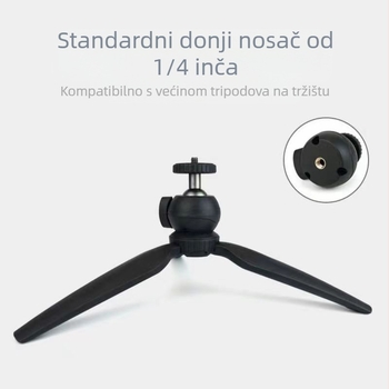 Mini stolni tripod za PTZ kameru i telefon – kuglasti pan-tilt, materijal: ABS aluminijska legura, nosivost do 2 kg, težina 65 g, model F01