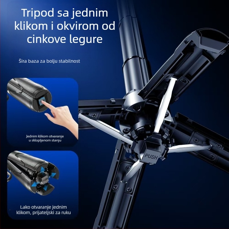 P15 Mini selfie štap s privjeskom, prijenosno aluminijsko kućište, Bluetooth daljinski upravljač, anti‑drhtanje stabilizacija, prilagodljiva privatna marka