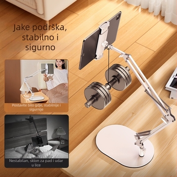 Konzolni nosač za tablet za noćni ormarić, sklopni, 360° rotacija, bez ugradnje, univerzalni iPad držač, aluminijska legura