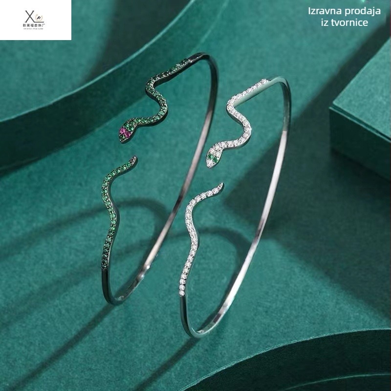 Zmijski narukvica, bakar s elektroplatiranjem, Net Red Wind stil, nišni dizajn, osobni stil