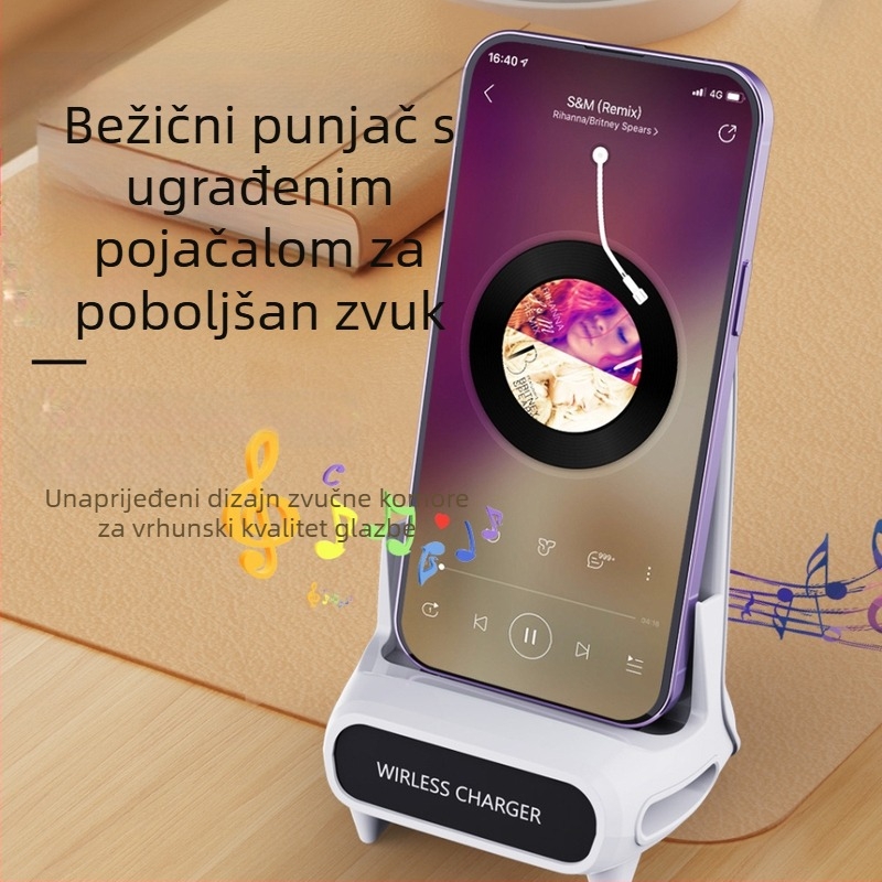 Bežični nosač za bežično punjenje telefona – vodoravna orijentacija, 15W brzo punjenje (QC3.0), 5V/2A ili 9V/2A