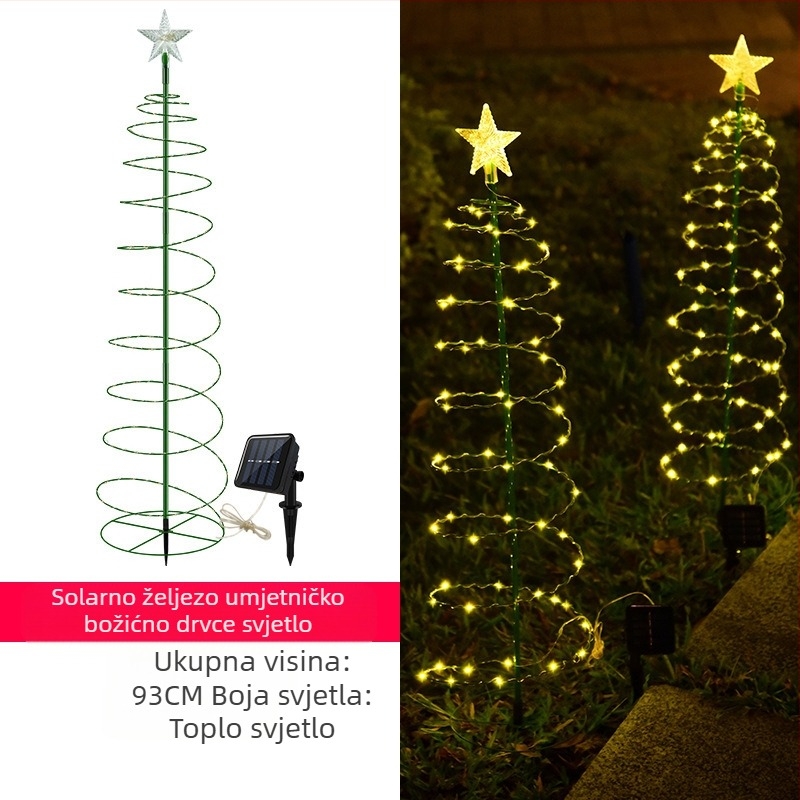 Solarna LED božićna drvca vanjska rasvjeta, IP65 vodootporna, 6–12 sati rada, model 1022