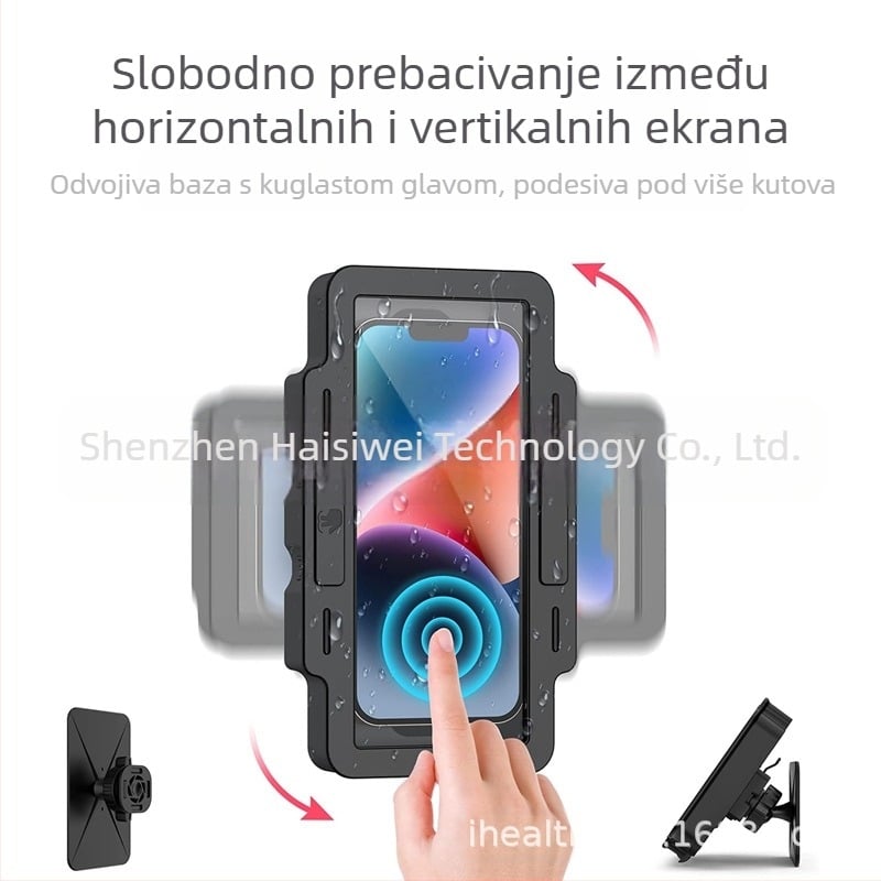 Držač za telefon na zid, rotirajući, s dodirnim zaslonom, plastičan, OOPSCOOL