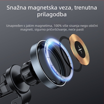 Automobilski magnetski bežični punjač-držač s 360° rotacijom za otvor zraka, 15W brzo punjenje za iPhone