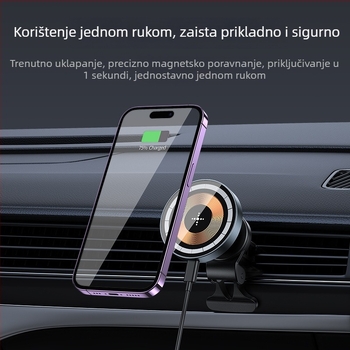 Automobilski magnetski bežični punjač-držač s 360° rotacijom za otvor zraka, 15W brzo punjenje za iPhone